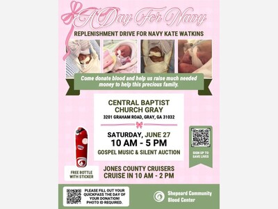 Help Middle Georgia Preemie Navy Kate Watkins on Saturday, June 27th